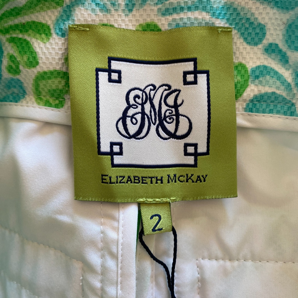 Elizabeth Mckay Hayden Short Size 2 Blue Green Stretch Resort Beach Vacay‎ NWT - Picture 5 of 10